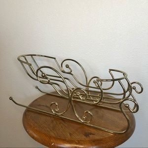 vintage gold metal christmas sleigh